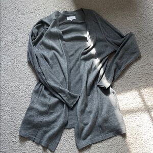 Lou & Grey Open-Front Gray Knit Cardigan
